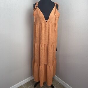 Orange Sleeveless Maxi Dress